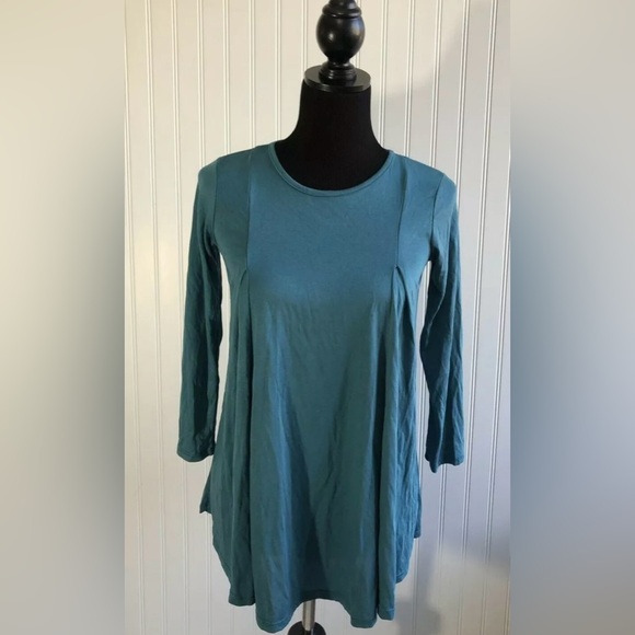 For All Seasons By Paper Crane Nordstrom Teal Keyhole Shirt Women Size Large - Picture 1 of 12